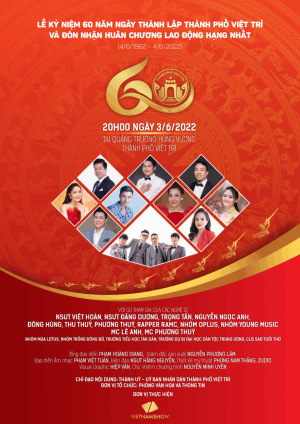 Poster 60 năm thành lập thành phố việt trì